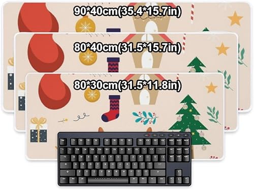 Miniatura 2 de Vintage Reindeer Tree Mouse Pad Large Gaming Desk Pad with Non- Slip Rubber Base Smooth Face Computer Desk Gaming Items for School Home Office Gamer