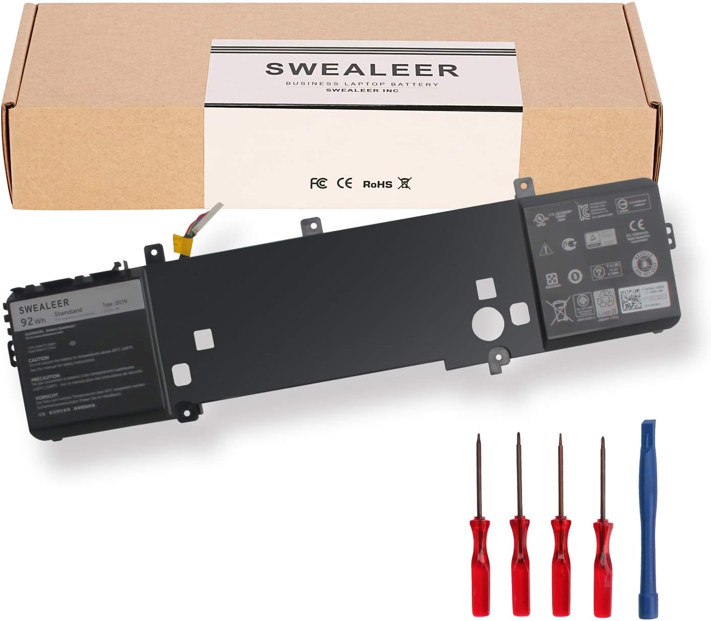 New 191YN Laptop Battery Compatible with Dell Alienware 15 R1 R2 Series ALW15ED-1718 1728 1828 1828T 2718 2728 Series Notebook P42F 410GJ 2F3W1 02F3W1 8NH55 08NH55 [14.8V 92Wh 6000mAh 8-Cell]