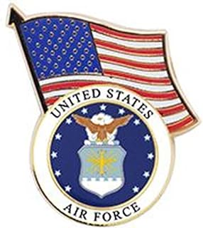 EagleEmblems United States Air Force Logo Emblem and American Flag Lapel / Hat Pin