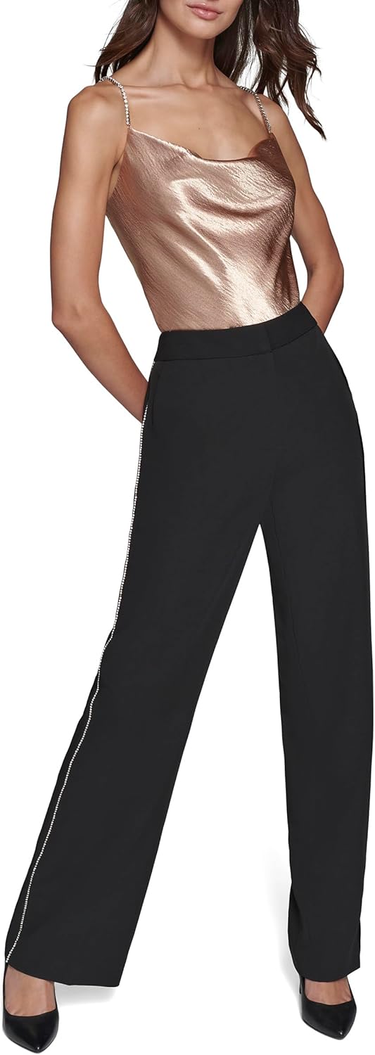 Karl Lagerfeld Womens Rhinestone Trim Pant - Image 2