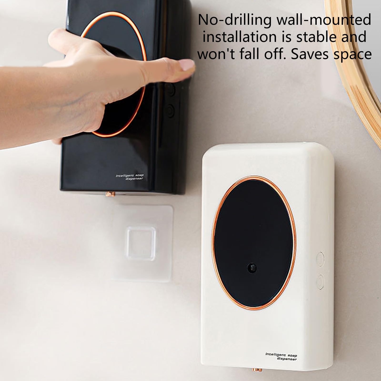 Dispenser automatico di sapone Nontouch Controllo automatico Sensori di grande capacità Portasapone ricaricabile Bagno Cucina Dispenser automatico essenziale a mani libere