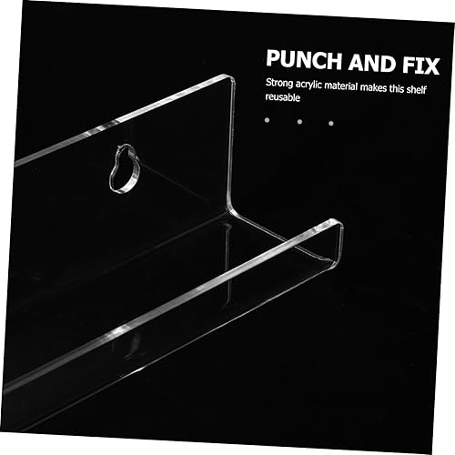 Miniatura 6 de Yardwe Estantería colgante transparente, estante flotante de acrílico transparente, 4 unidades, 7 estantes montados en la pared, estante invisible,
