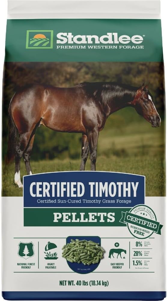 Standlee Certified Timothy Pellets for Horses, 40 lbs