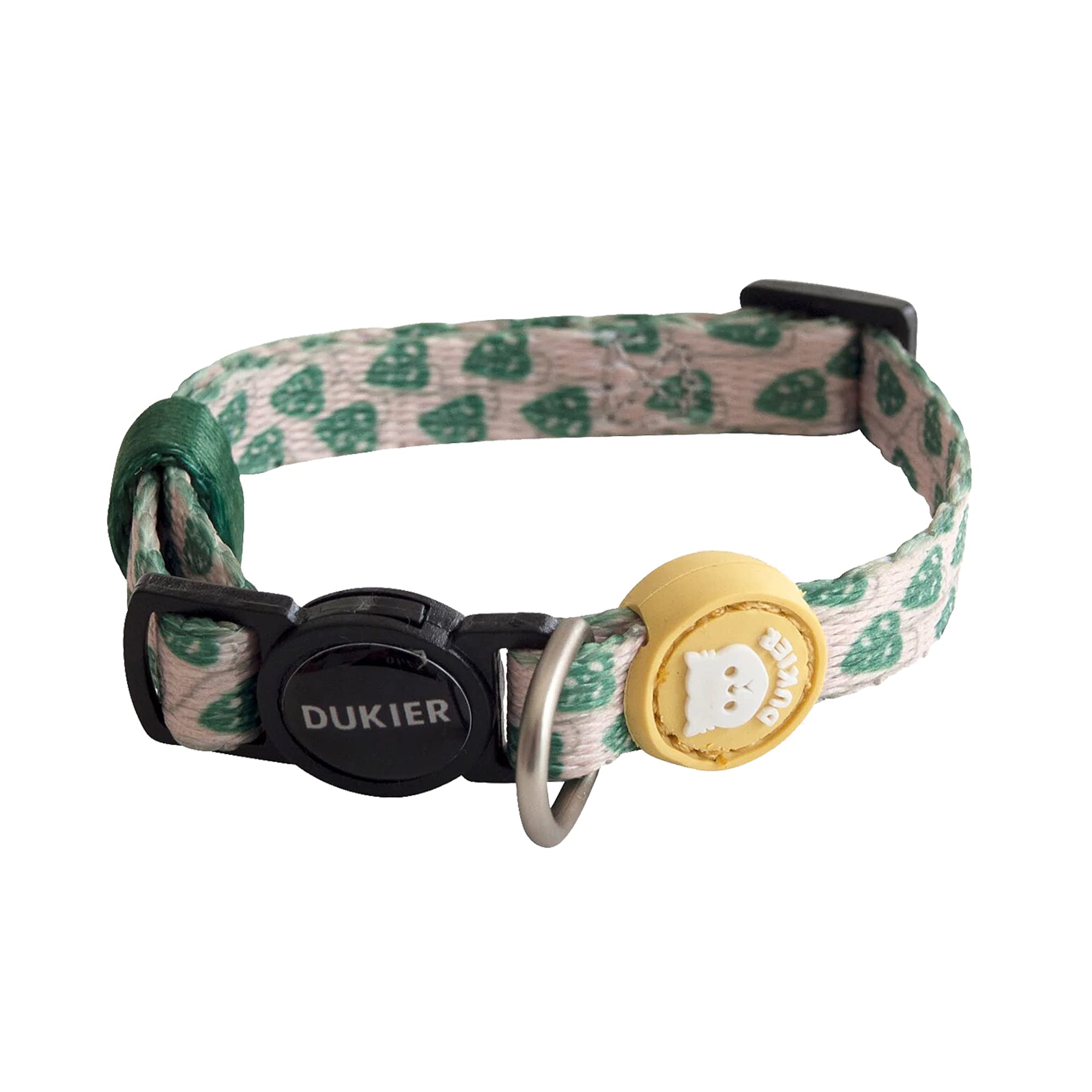 DUKIER - Collar para Gatos, Regulable y Ajustable, Accesorio Mascotas Resistente y con Cierre de Seguridad, Diseño de Plants, Talla Única (17-29 cm)