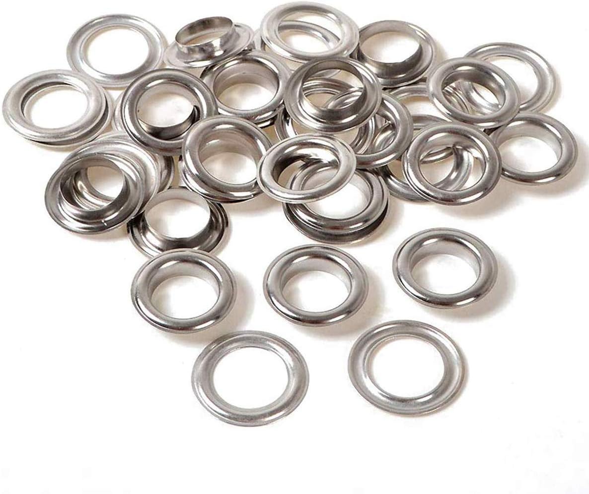 WedDecor 18mm Silver Brass Eyelets Grommets with Washers for Yoga Mat Tarpaulin, Pool Covers, Leather Crafting, Vinyl Banners
