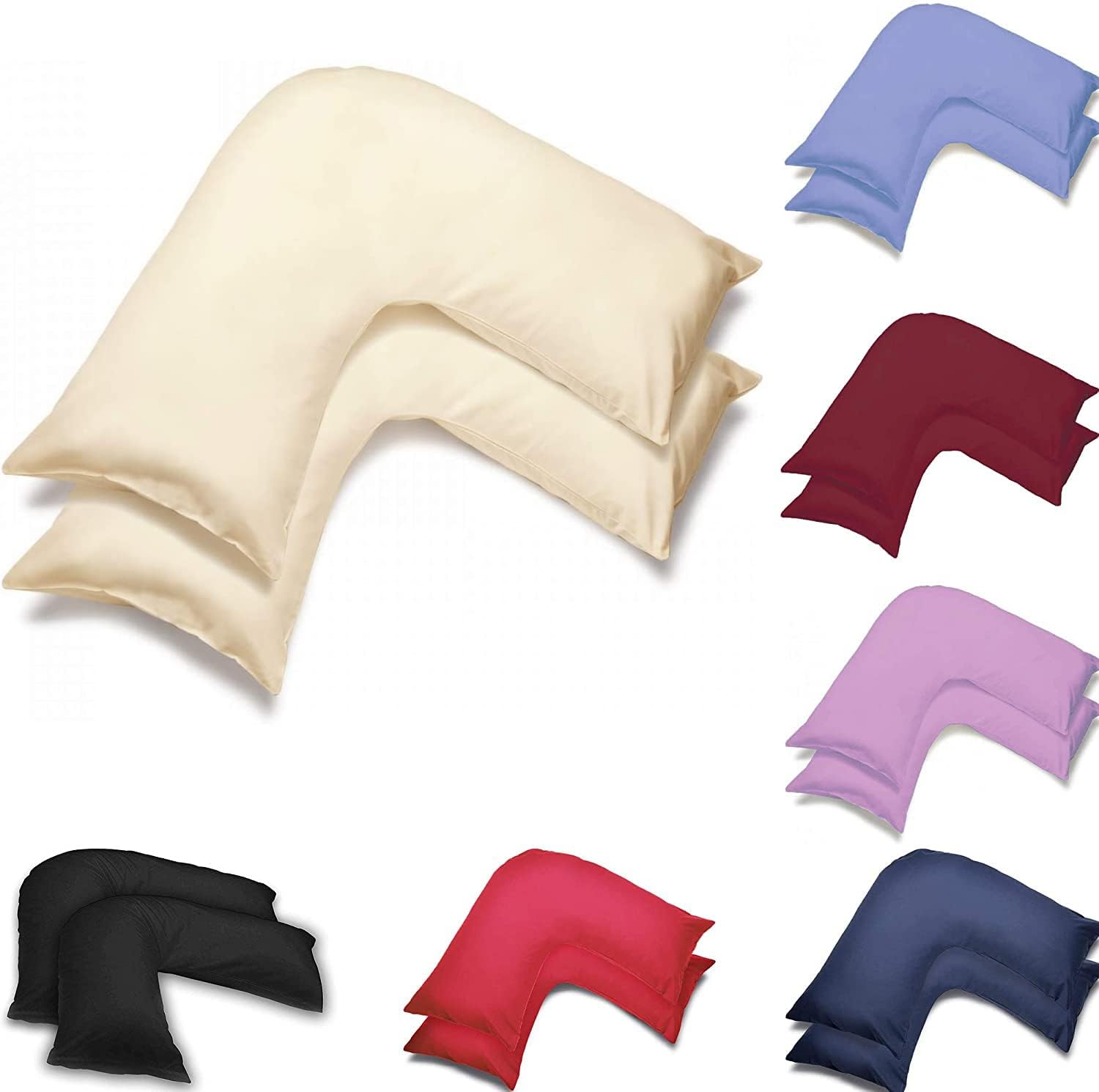 Pack Of Two Orthopedic V Shaped Pillow Case Cover Orthopedic