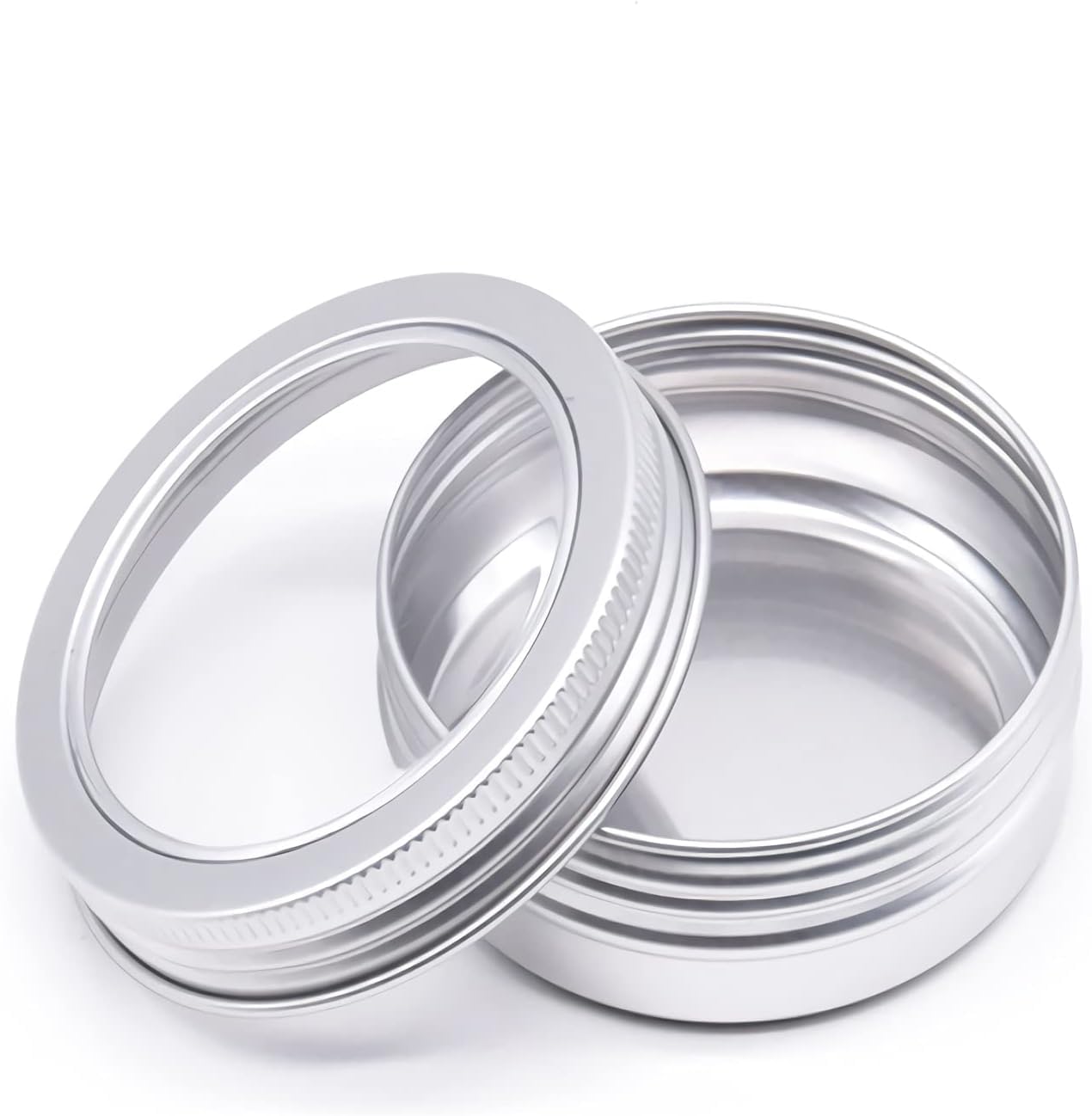 24 Stück 150 ml Leere runde Silberne Aluminiumdosen mit