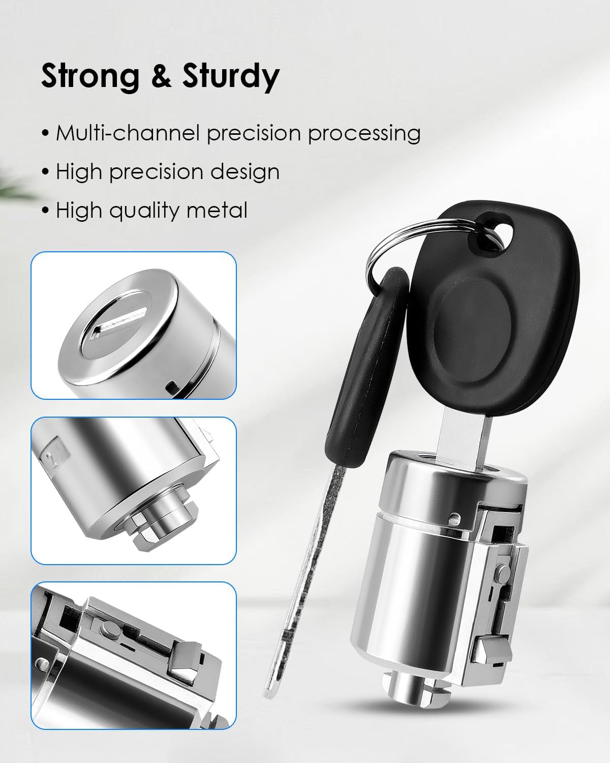 Door Lock Cylinder Set with Keys Fits for Chevrolet Express GMC Savana 2001-2007, Car Auto Ignition Key Switch Lock Cylinder Replace 706591 598007