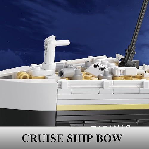 Miniatura 3 de Titanic Boat - Juego de bloques de construcción modelo de barco, 1465 piezas, modelo de crucero, juguetes educativos del Titanic para mayores de 8