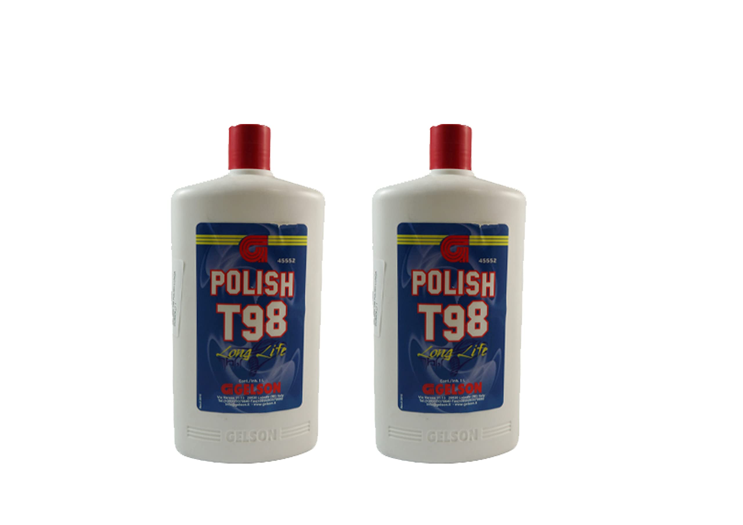 GELSON T98 - Esmalte de larga duración, Abrillantador Coche, Pulir Coche, 1 l, kit de 2 frascos