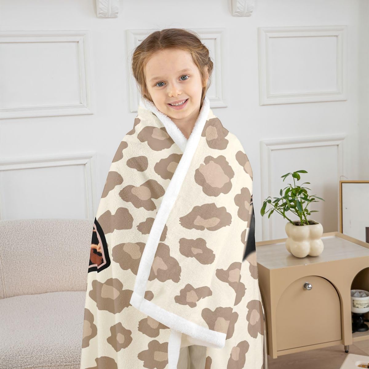 Erosebridal African Cheetah Bow Blanket Twin 60x80 Letter Initial S Sherpa Blanket for Bed Sofa Chair Coquette Bow Leopard Print Bedroom Decor Modern Trendy Ribbon Alphabet Fuzzy Plush Throw