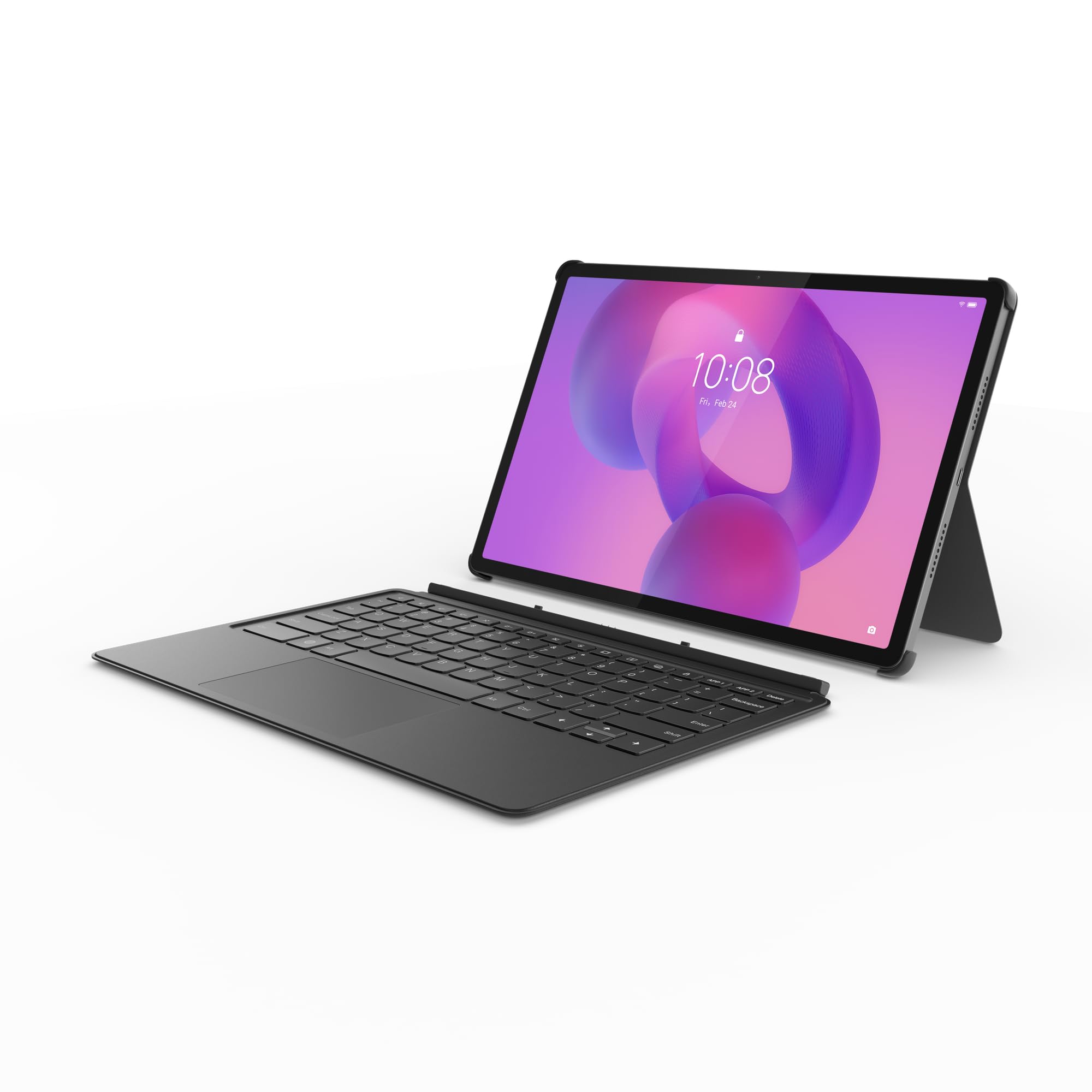 Lenovo Set di tastiere per Idea Tab Pro, tastiera 2 in 1 per tablet con trackpad e cavalletto integrato, connessione Pogo Pin, tasti ergonomici con corsa da 1,5 mm, grigio