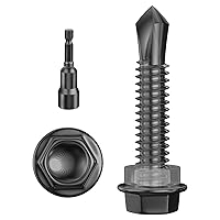 Vista 7 de (350 piezas) #8 × 5/8 pulgadas Tornillos autoperforantes con cabeza de arandela hexagonal, tornillos 410 de acero inoxidable, tornillos TEK