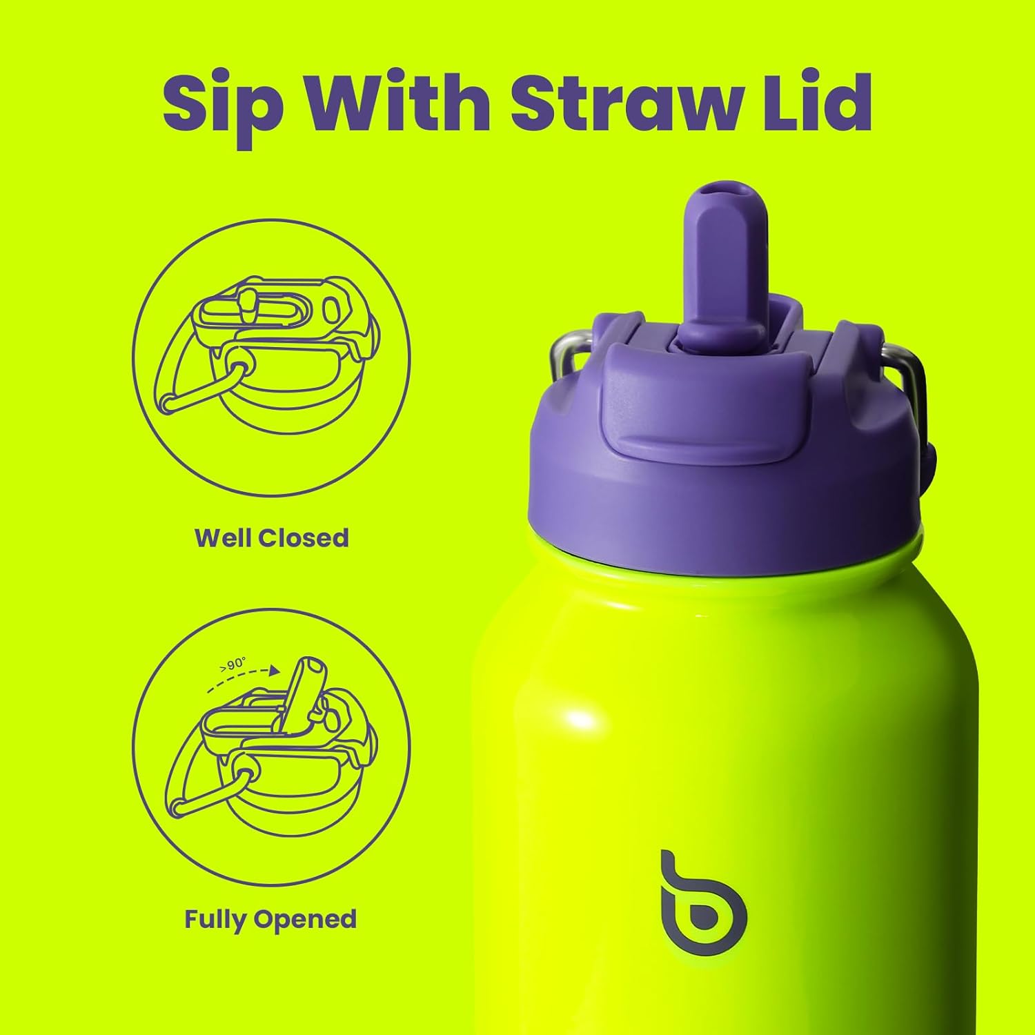 BOTTLE BOTTLE 40 oz sports water bottle stainless steel insulated water bottle with straw and pills holder - Image 3