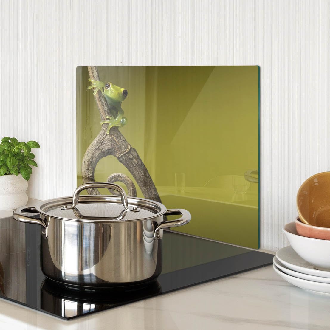 Cristal para cortar en la cocina 40x30 cm Rana arborícola verde
