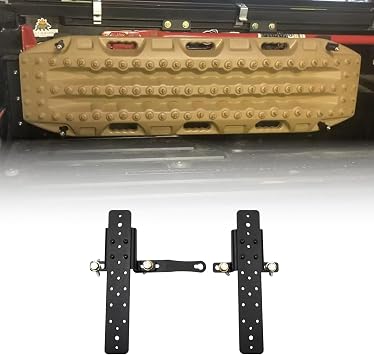 Rago Fabrication Recovery Board Mounts Compatible with Hi-Lift Style Jacks | Compatible with ActionTrax & MaxTrax Recovery Boards | Additional Mounting Possibilities on Back of Panel | Made in The USA