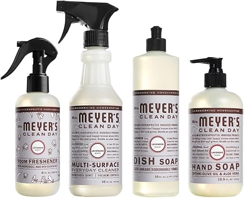 MRS. MEYER'S CLEAN DAY Variedad de aroma a lavanda, 1 ambientador de habitación de 8 onzas, 1 jabón líquido para platos de 16 onzas, 1 jabón líquido