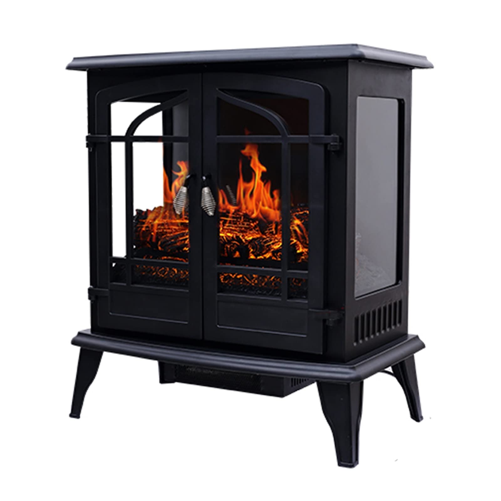 Amazon.com: Electric Fireplace Electric Fireplace Fireplace Stove Double  doors with 3D Flame Effect Freestanding Electric Fireplace Heater Portable Electric  Fireplace Heater Indoor Electric Stove Heater 1800W ,Bl : Home u0026 Kitchen