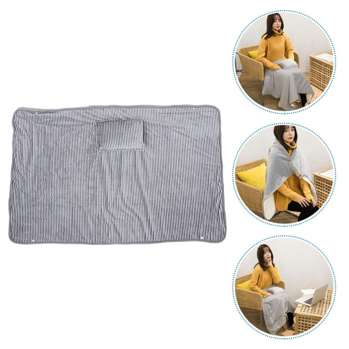 Couverture Chauffante USB en Flanelle 10w pour Bureau et Maison, Couverture Portable et Pratique Ambiance Estivale Confortable et Chaleureuse