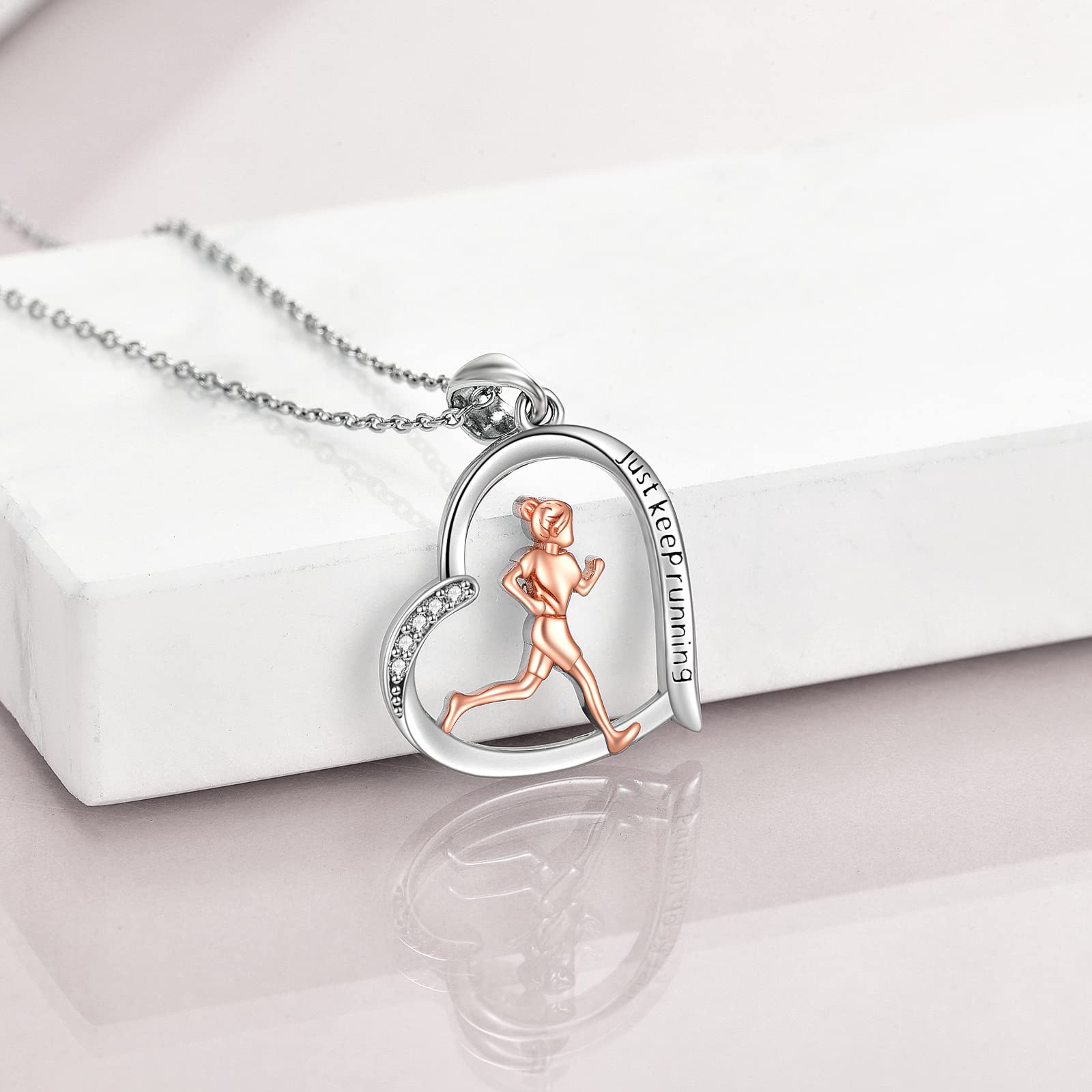 DAYLINLOVE Sport Kette 925 Sterling Silber Laufen/Basketball/Volleybal/Softball/Baseball Tennis/Golf/Lesen Anhänger Halskette Inspirational Schmuck Geschenke für Mädchen