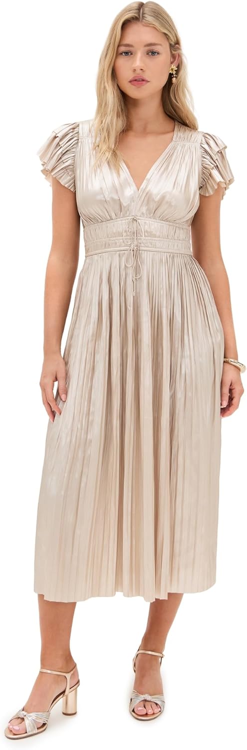 Ulla Johnson Women's Patrice Flutter Sleeve Midi Dress