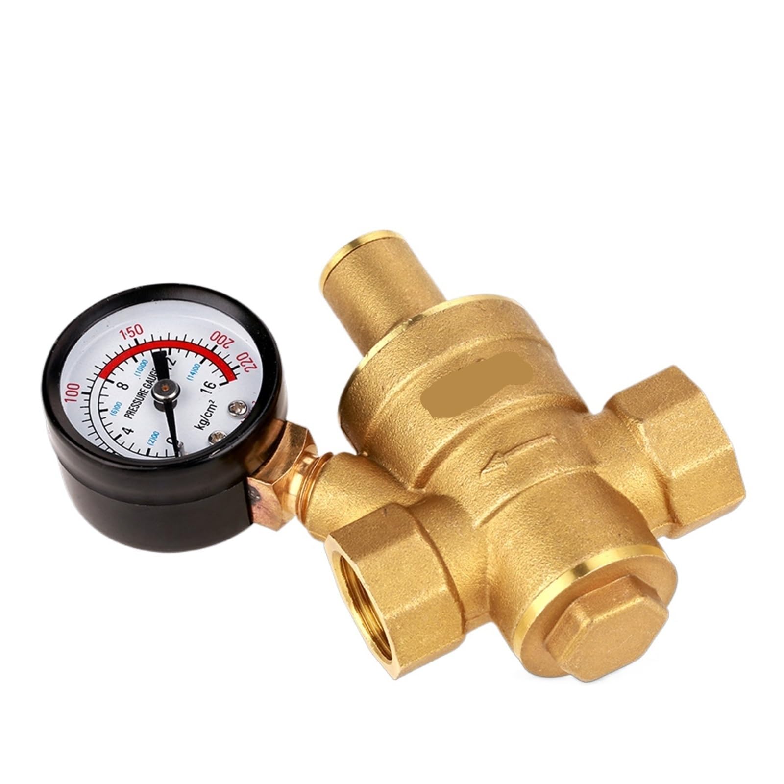 Reductor de regulador de presión de agua ajustable de latón DN15 con medidor de calibre regulador de presión de latón