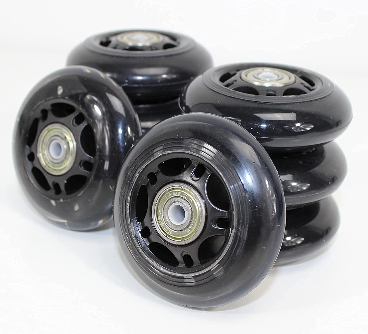 Paquete de 8 Ruedas de Repuesto 76 mm / 80 mm 82A para Patines en línea, Ruedas con rodamientos ABEC 7