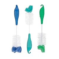 Vista 10 de Nuby Paquete de 2 cepillos para biberones y pezones con punta de esponja, los colores pueden variar