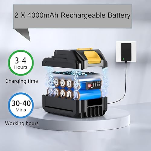 Miniatura 3 de Lavadora a presión inalámbrica portátil, lavadora portátil de 1200 PSI que se puede conectar directamente al grifo con 2 baterías, boquilla 6 en 1,