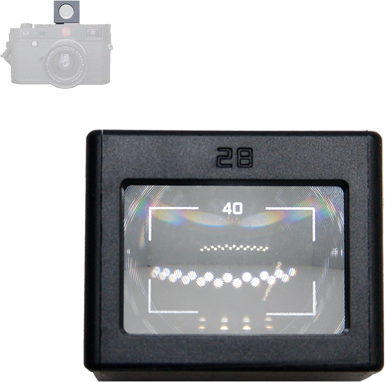 Camera External Optical Waist Level Viewfinder, 28mm Optical Waist-Level Viewfinder, with 35/50 Frame or 40 Frame, Boot Foot Left - Right Offset Adjustable (28mm(40 Frame))