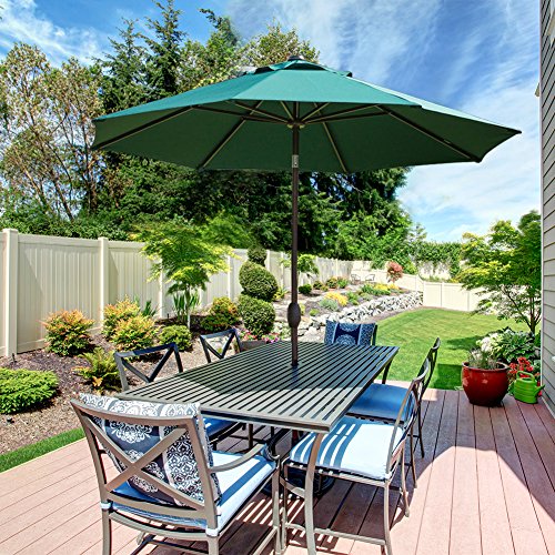 Abba Patio 9 Ft Sunbrella Patio Umbrella Market Outdoor Table Umbrella With Auto Tilt And Crank Dark Green Buy Online In Botswana At Desertcart