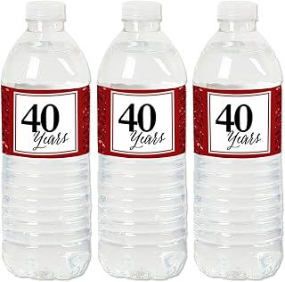Big Dot of Happiness We Still Do - 40th Wedding Anniversary - Anniversary Party Water Bottle Sticker Labels - Set of 20