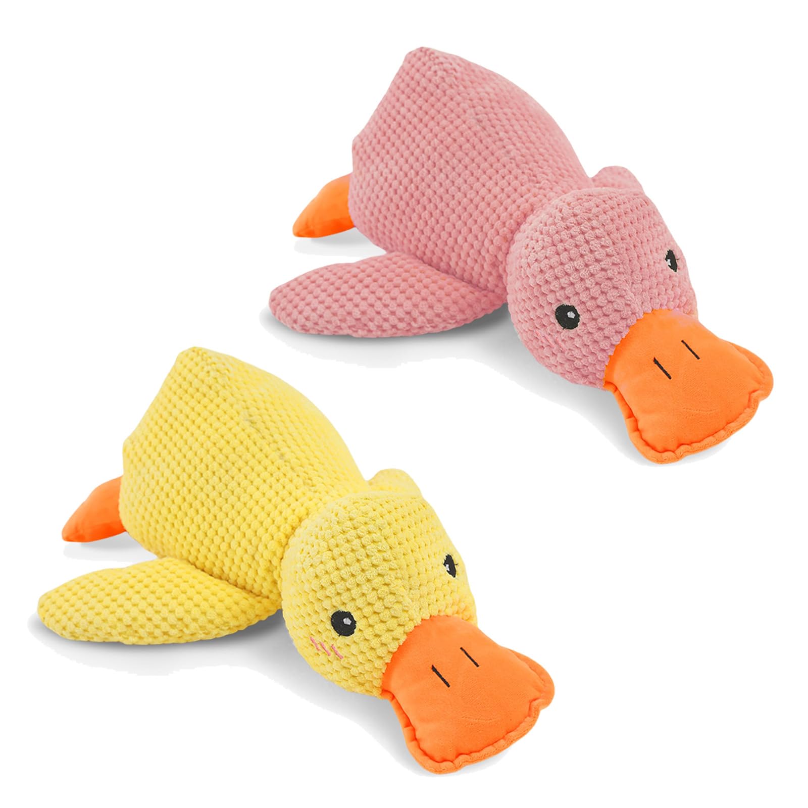 Anti Stress Ente, Anti Stress Ente Hund, Anti Stress Ente Für Hunde, Hundespielzeug Ente, Beruhigungsente Für Hunde (Gelb+Rosa,L)