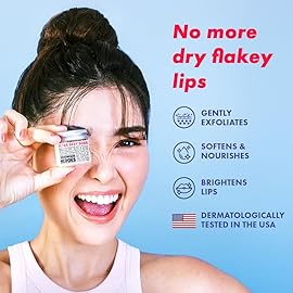 100% Natural Lip Scrub and Lip Mask Vegan Conditioning Coconut Lip Exfoliator - Gentle Exfoliant Sugar Lip Polish Lip Exfoliator Scrubber for Chapped and Dry Lips (Original 3pc Set) Christmas Gifts