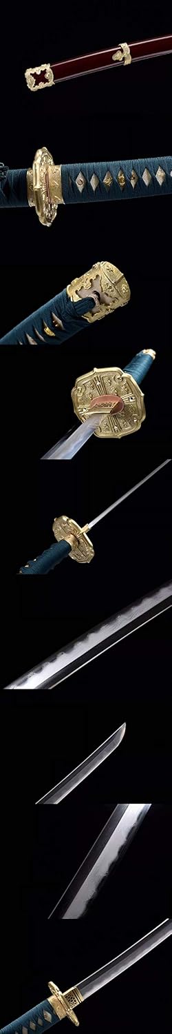Japanese Katana Manual Polishing Damascus Folded Steel Clay-Tempered Samurai Sword Sabre Tachi