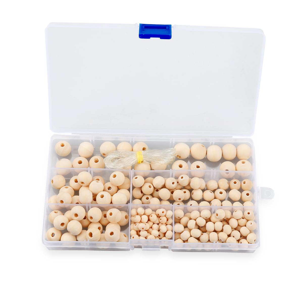 220 Pcs Wooden Beads for Crafting - Round Craft Beads Balls with Hole