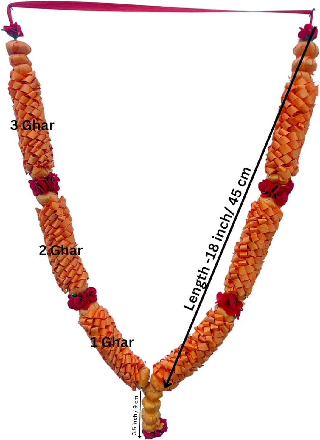 Rastra Mangal Store Sandalwood Processed Photo Frame Mala | Chandan Scented Wooden Chaal | Wooden Garland | Traditional Mala for God, Ancestors and Pitra, Pooja Room (24 Inch/60cm) (3 Ghar) Step 3