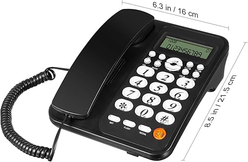 Miniatura 2 de Uonlytech Corded Office Phone with Caller Id Display Stable Reliable Household Landline Telephone Call Rejection and Forwarding Functions Classic