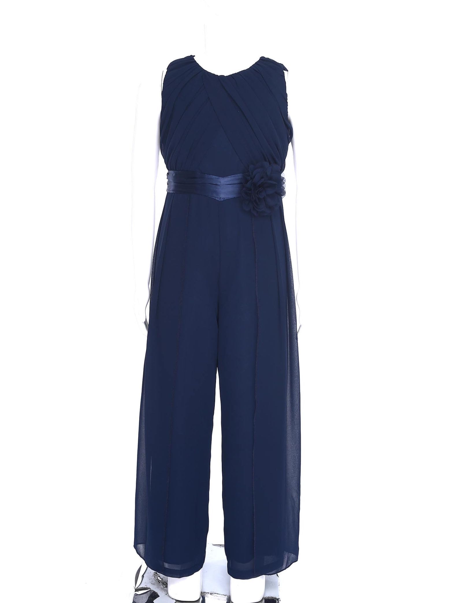 Yhong Tuta Intera Salopetta Lunga Bambina Principessa Elegante Jumpsuit da Cerimonia Senza Manica Romper