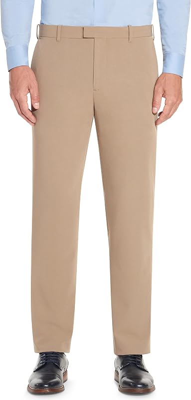Van Heusen Pantalón de ajuste recto con frente plano flexible para hombre