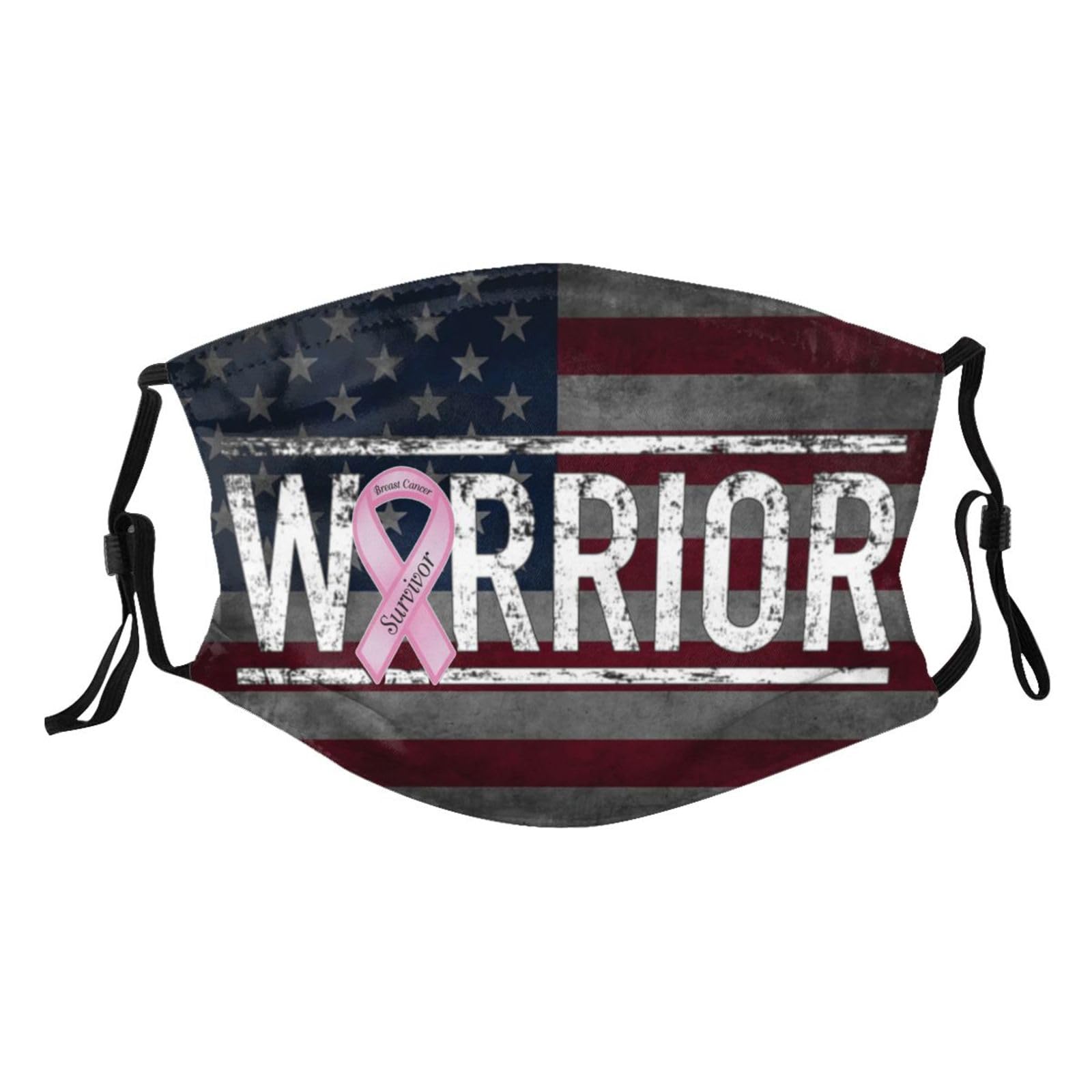 Breast Cancer Warrior Aweareness Ribbon Adult Dust Mask Adjustable Dust Face with 2 Filter52