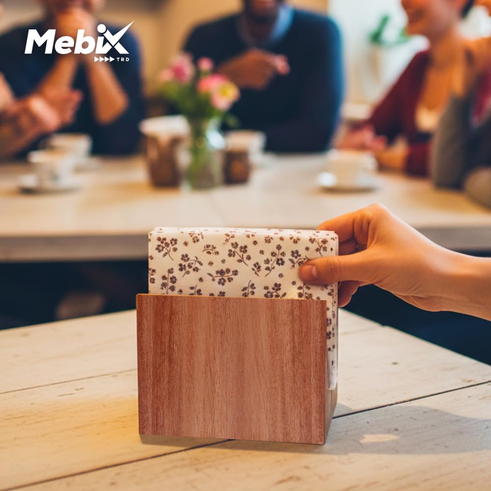 Mebix TRD Servilletero para mesa de madera hecha a mano, servilletero multiusos de gran capacidad
