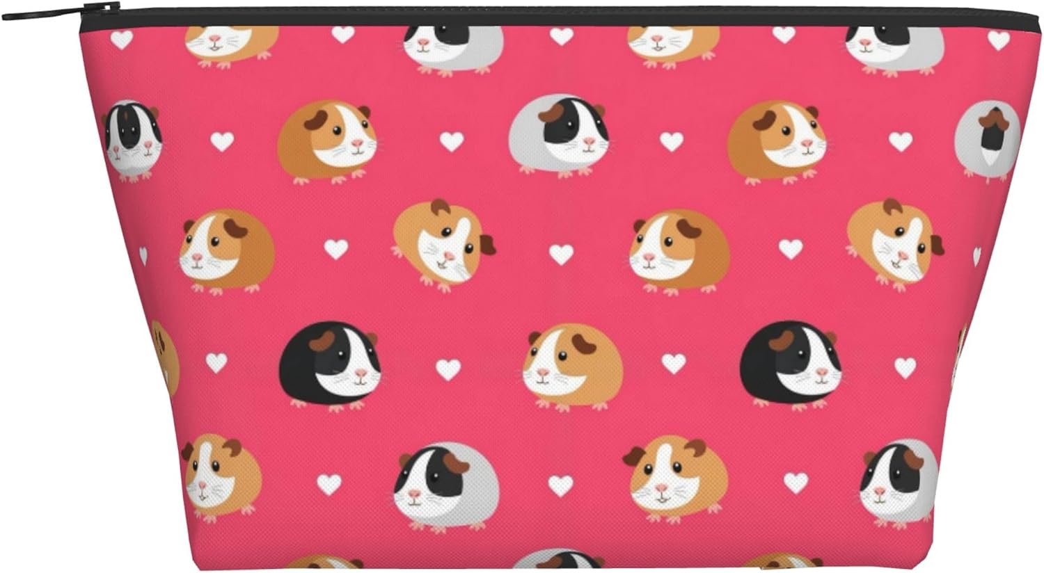 Casual Make Up Bag Tote Bag, Love Heart Guinea Pig Pet Travel Makeup Train Case Pouch Large Capacity Carry On Bag, Luggage Pouch, Makeup Pouch for Women Ladies