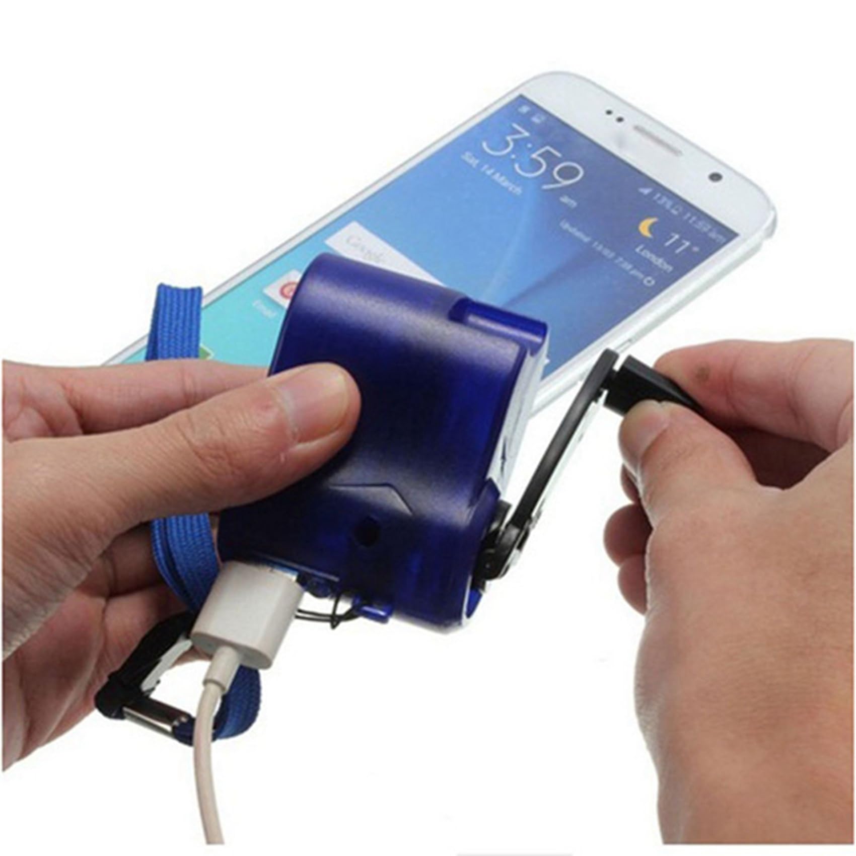 2 x USB di emergenza a manovella dinamo per caricabatterie universale caricabatterie da viaggio gadget