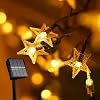 Star Solar String Lights 50 LED, Waterproof Outdoor Fairy Lights with 8 Modes & IP65, Solar Powered Garden Decor for Fence, Lawn, Wedding, Christmas Warm Yellow [Energy Class A]
