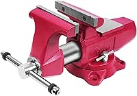 Forward 1740B Heavy-Duty Bench Vise: 4" Jaws, 360° Swivel Base, 86,000 PSI Ductile Iron, 6000 lbs Clamping Force