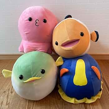 クレーンゲームでゲット　うみものシリーズもちぷに水族館しゅーごーぬいぐるみ7 もちぷに水族館 しゅーごー ぬいぐるみ ビッグ9 ＜メンダコ