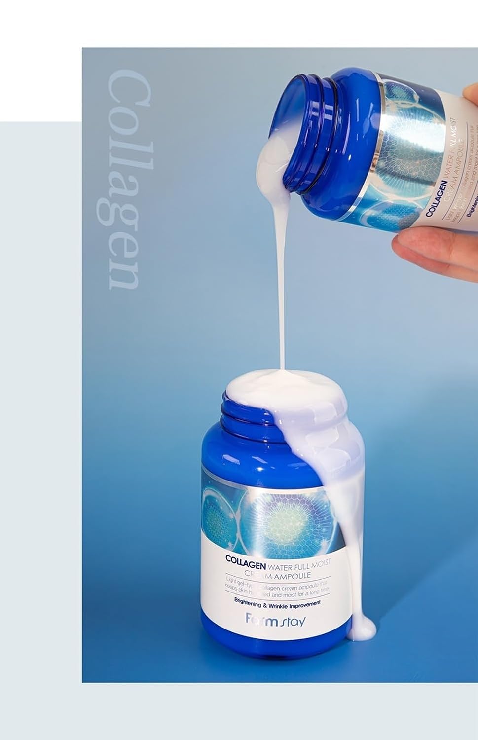 FARMSTAY Collagen Water Full Moist Cream Ampoule - High-moisture cream and high-nutrition ampoule, Face Serum, Moisturizer, Firming, Hydrating, Wrinkle Care, K-Beauty - Image 6