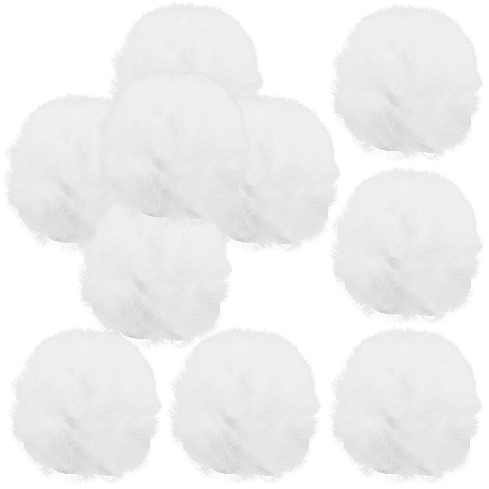 GALPADA Bunny Tails Costume Accessories, 10pcs Fluffy Rabbit Tail with Pin, White Faux Fur, 2. 75 Inch, for Halloween Party