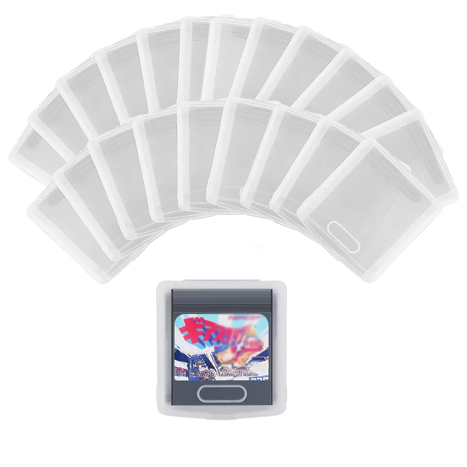 21-Pack Clear Protective Hard Cases Compatible with Sega Game Gear Cartridges, Custom-Fit Replacement Storage Boxes for GG Game Cards - Anti-Dust & Drop-Proof